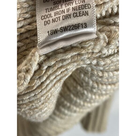 GUIDE SERIES Women's Beige Button Down Ribbed Hooded Sweater SZ 1X - Picture 10 of 13